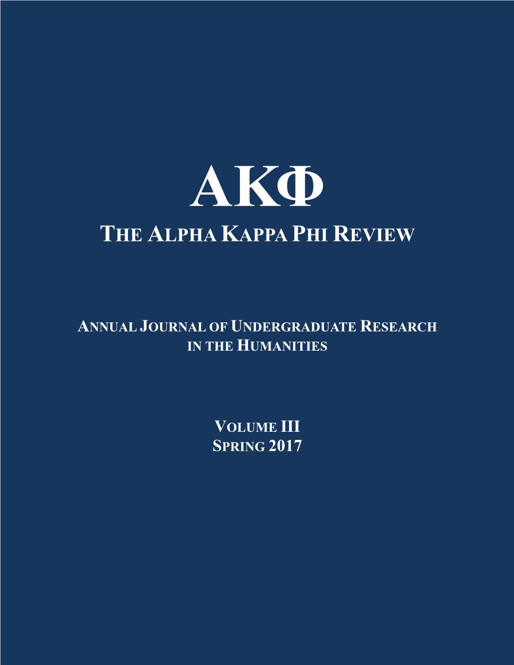 The Alpha Kappa Phi Review