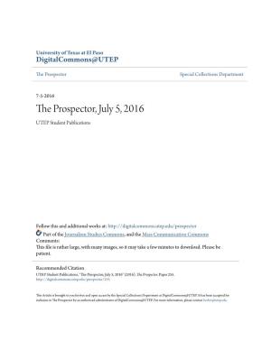 The Prospector, July 5, 2016