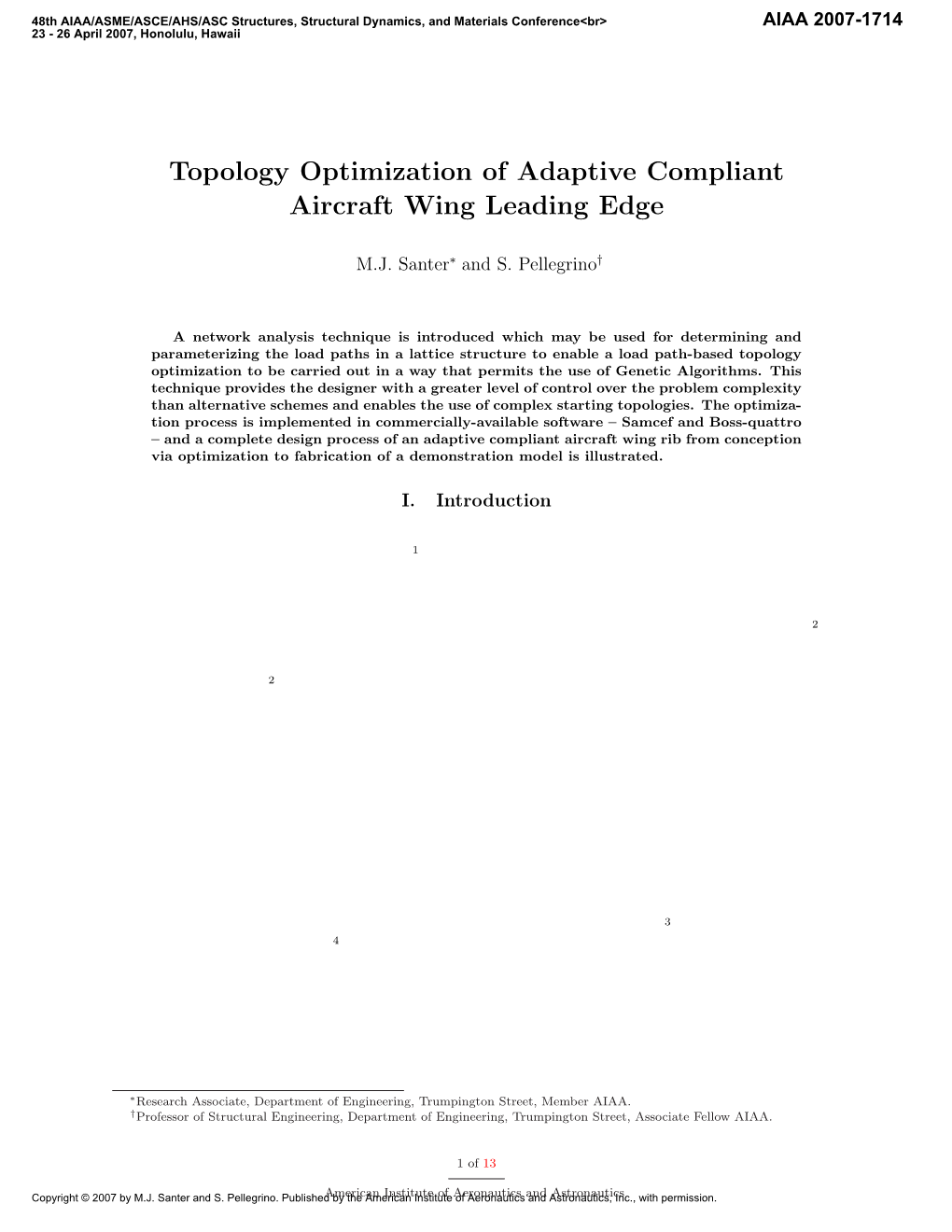 Topology Optimization of Adaptive Compliant Aircraft Wing Leading Edge