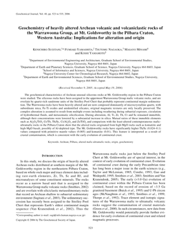 Geochemistry of Heavily Altered Archean Volcanic and Volcaniclastic Rocks of the Warrawoona Group, at Mt
