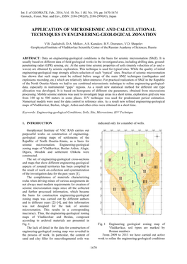 Application of Microseismic and Calculational Techniques in Engineering-Geological Zonation