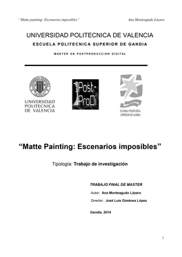 Matte Painting: Escenarios Imposibles” Ana Monteagudo Lázaro
