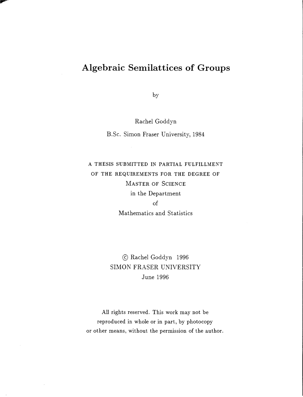 Algebraic Semilattices of Groups