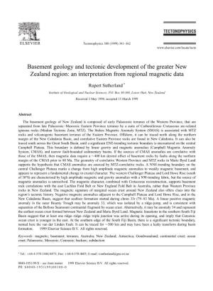 Basement Geology and Tectonic Development of the Greater New Zealand Region: an Interpretation from Regional Magnetic Data