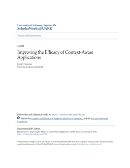 Improving the Efficacy of Context-Aware Applications Jon C