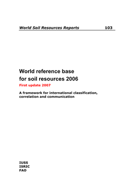 World Reference Base for Soil Resources 2006, First Update 2007