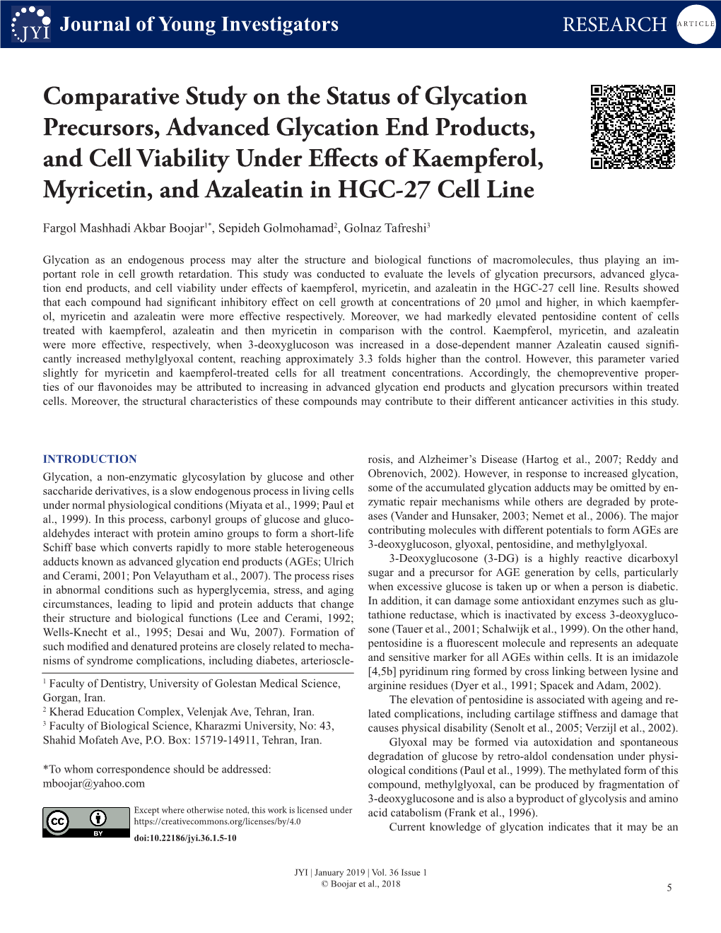 Comparative Study on the Status of Glycation Precursors, Advanced