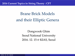 Brane Brick Models and Their Elliptic Genera