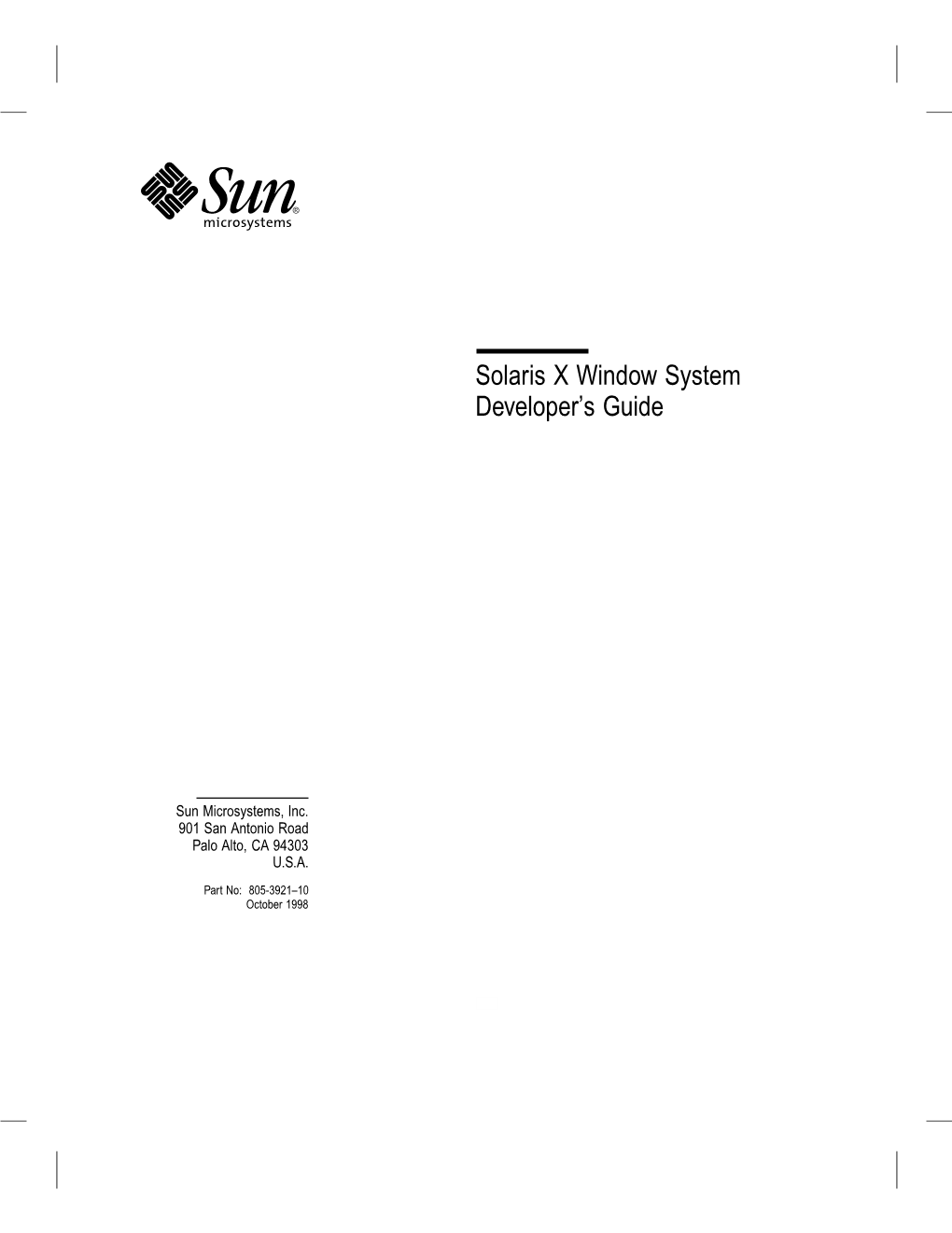 Solaris X Window System Developer's Guide