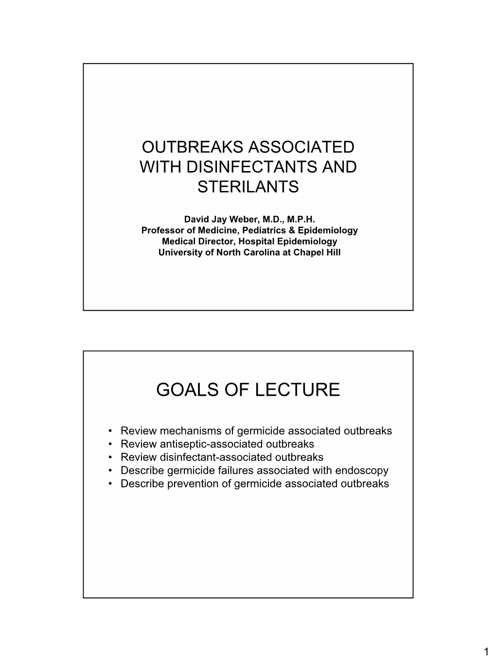 Goals of Lecture