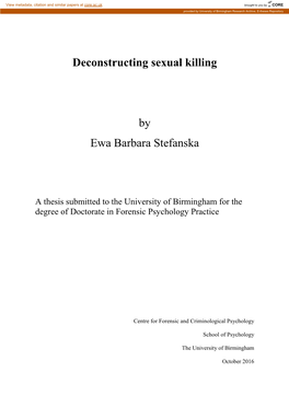 Deconstructing Sexual Killing