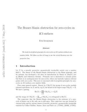 The Brauer-Manin Obstruction for Zero-Cycles on K3 Surfaces