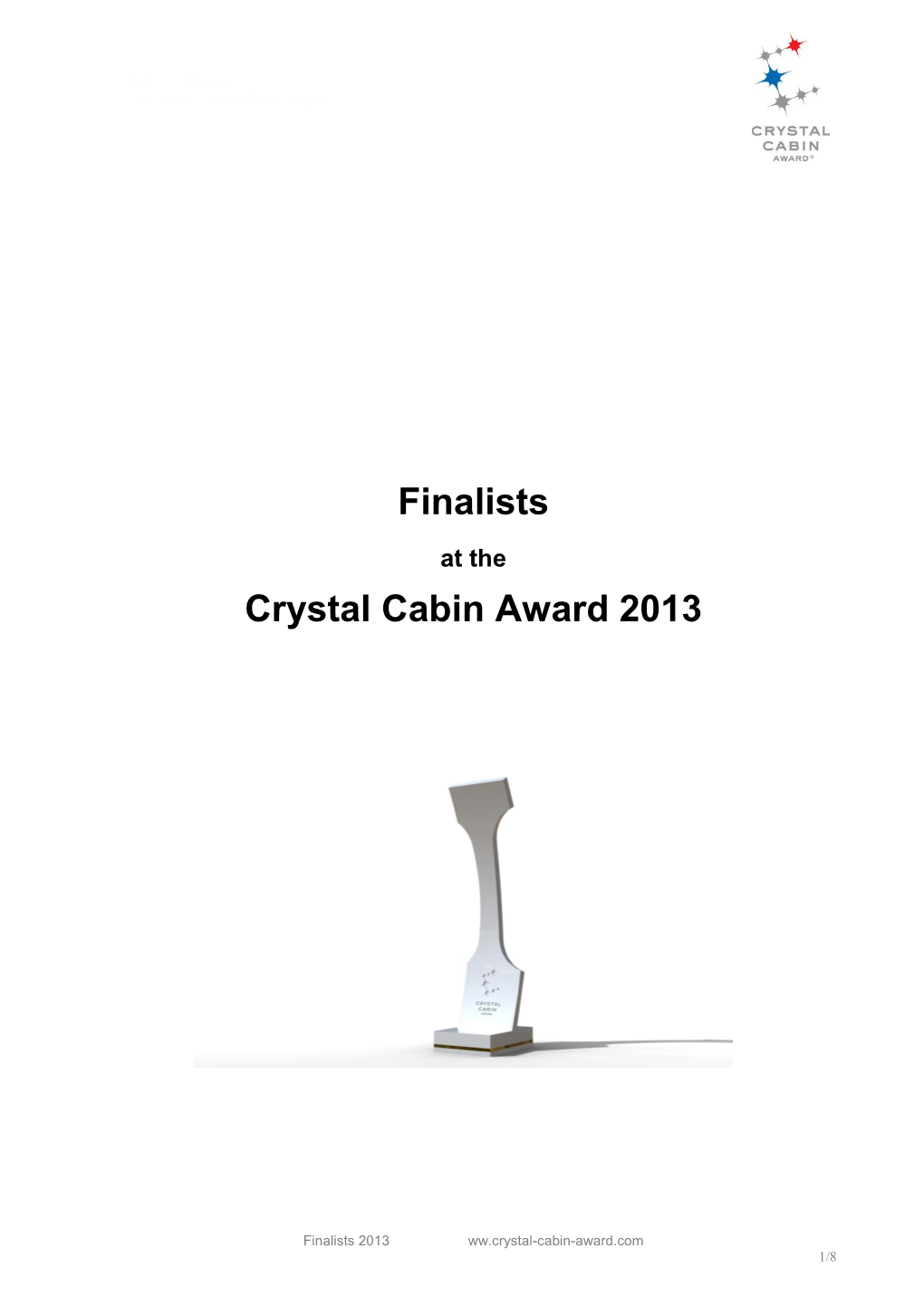 Finalists Crystal Cabin Award 2013