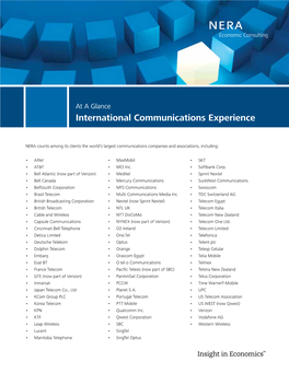 International Communications Experience