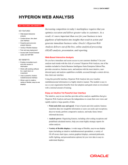 Hyperion Web Analysis Datasheet