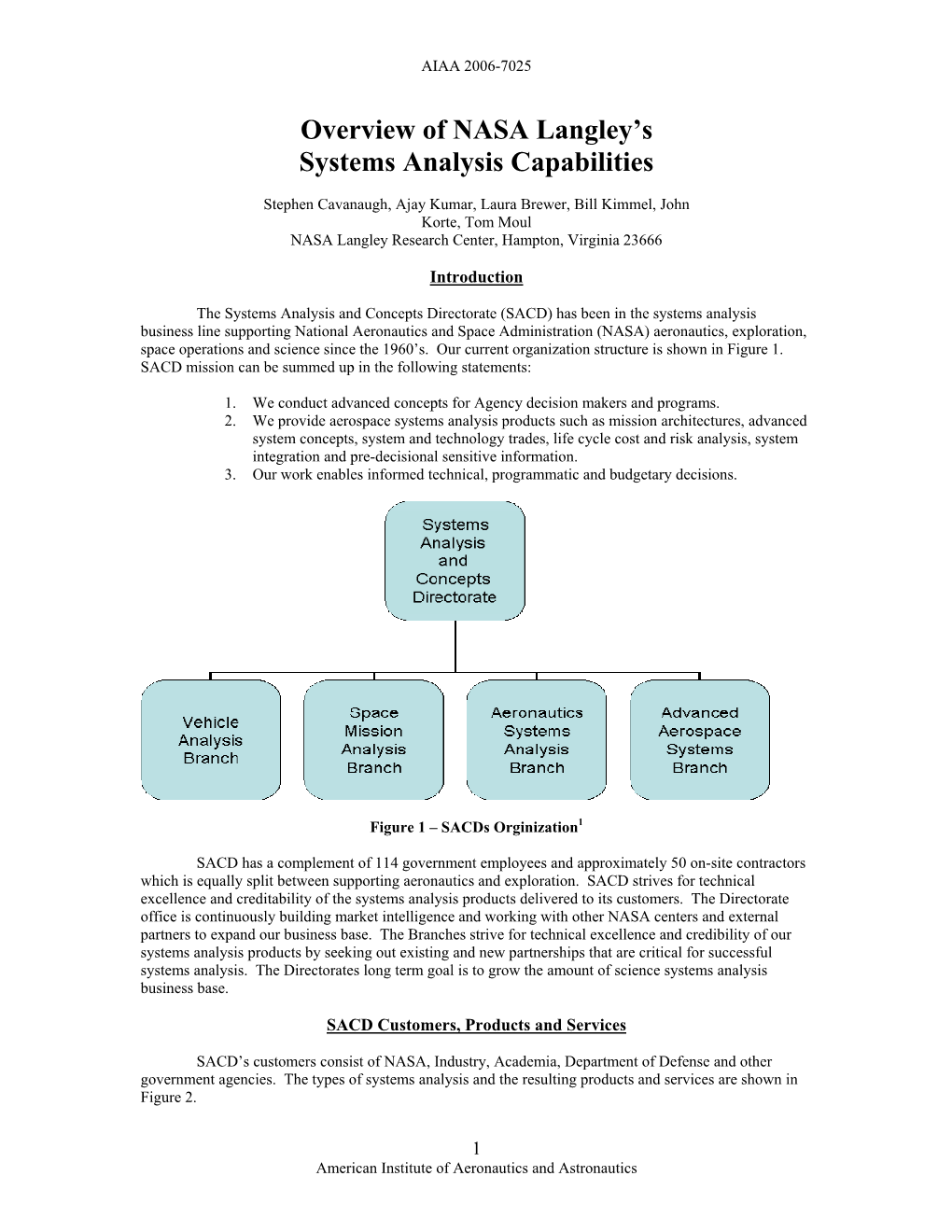 Overview of NASA Langley's Systems Analysis Capabilities