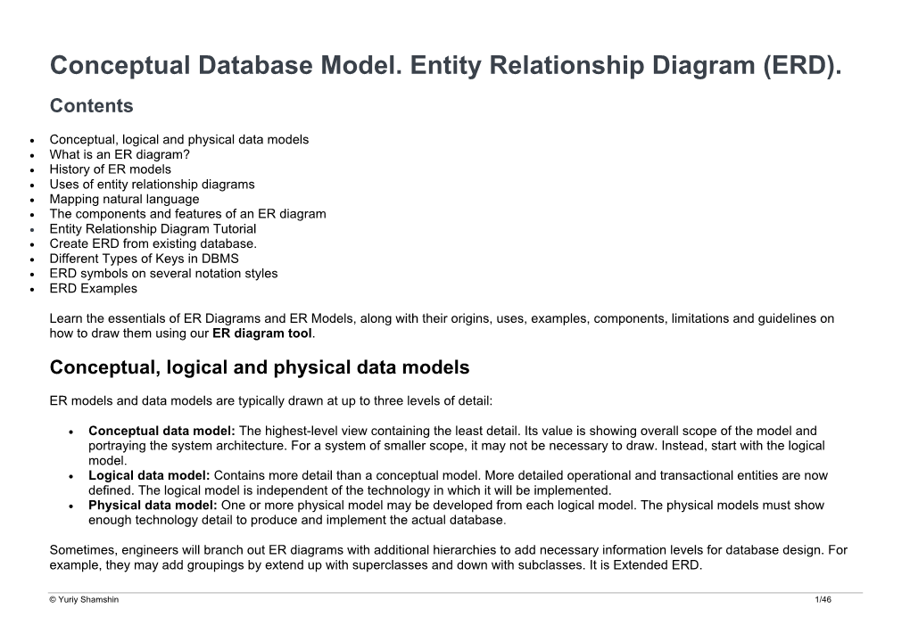 LS04EN. Conceptual Database Model. Entity Relationship Diagram (ERD)