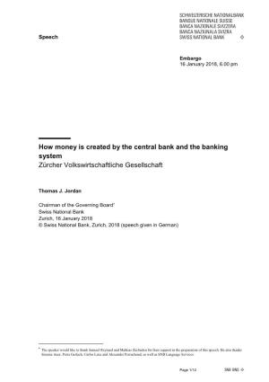 How Money Is Created by the Central Bank and the Banking System Zürcher Volkswirtschaftliche Gesellschaft