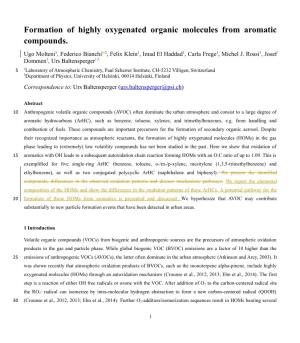 Formation of Highly Oxygenated Organic Molecules from Aromatic Compounds