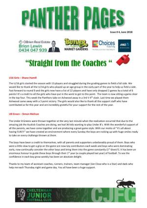 “Straight from the Coaches “