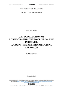 Categorization of Pornographic Video Clips on the Internet: a Cognitive Anthropological Approach