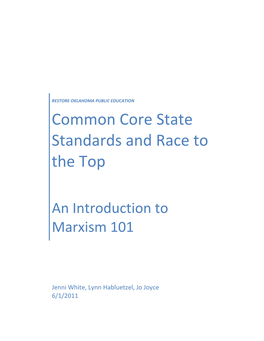 Common Core State Standards and Race to the Top
