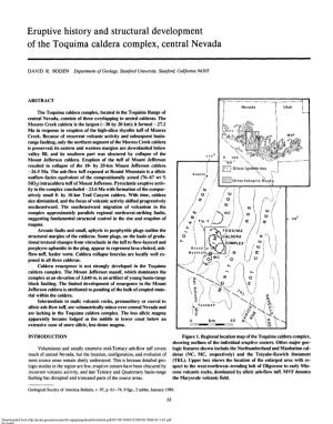 Eruptive History and Structural Development of the Toquima Caldera Complex, Central Nevada
