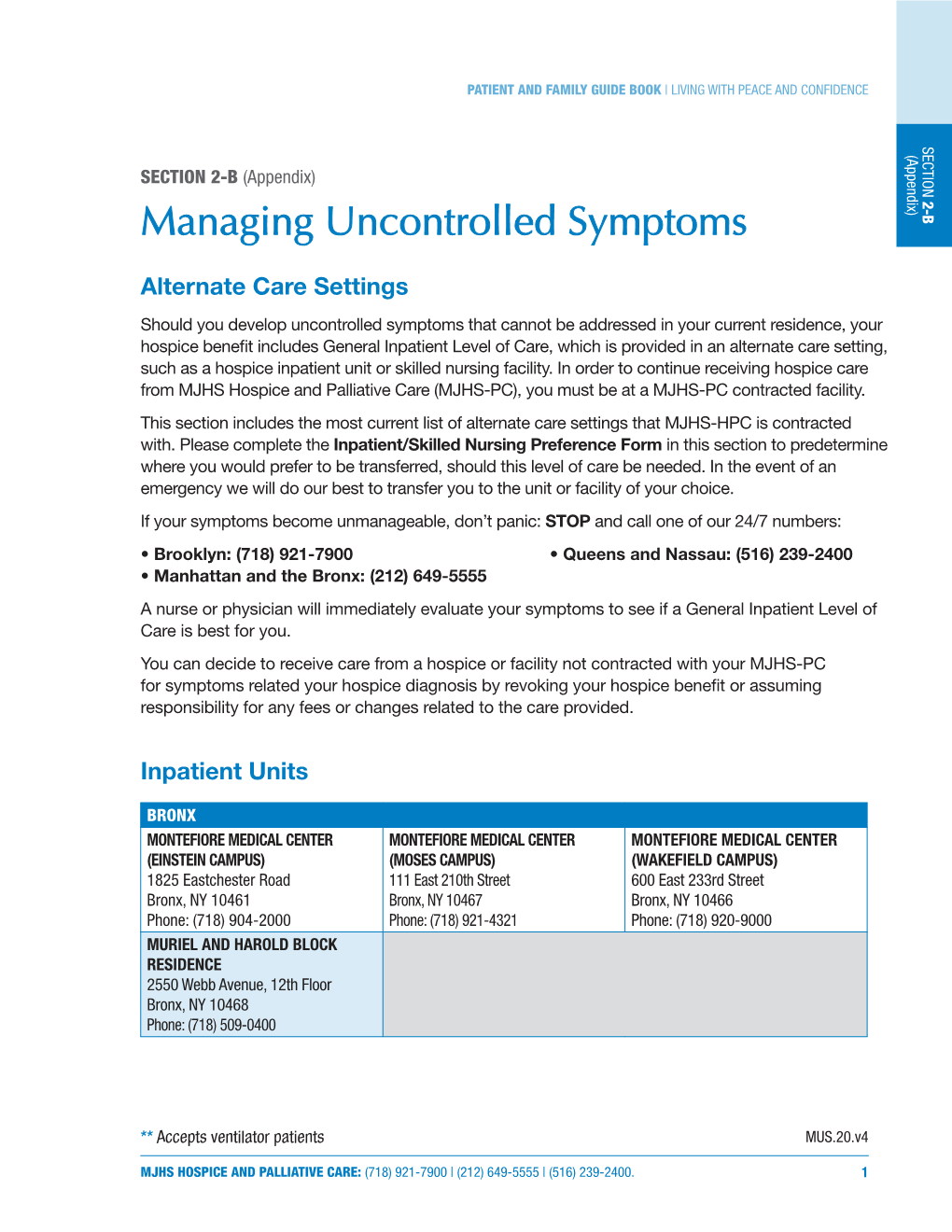 Managing Uncontrolled Symptoms