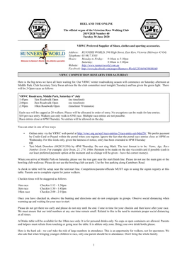 HEEL and TOE ONLINE the Official Organ of the Victorian Race Walking