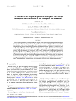 Downloaded 10/07/21 09:27 AM UTC 8482 JOURNAL of CLIMATE VOLUME 31 Few Days and Persisting for More Than 60 Days in the Lower Lehtonen and Karpechko 2016)