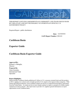 Caribbean Basin Exporter Guide