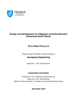 Design and Development of a Magnetic Anomaly Detection Unmanned Aerial Vehicle