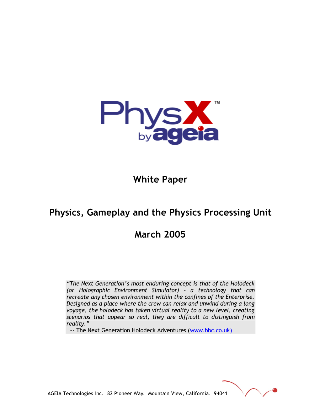 Physics, Gameplay and the Physics Processing Unit