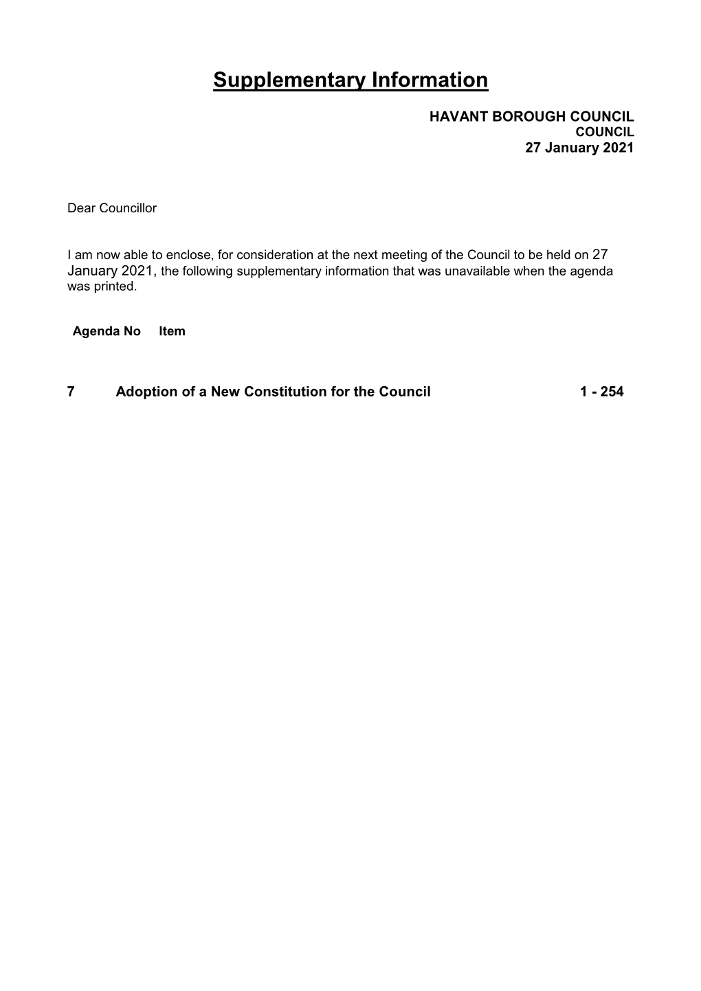 Draft HBC Constitution Agenda Supplement for Council, 27/01/2021 17:00