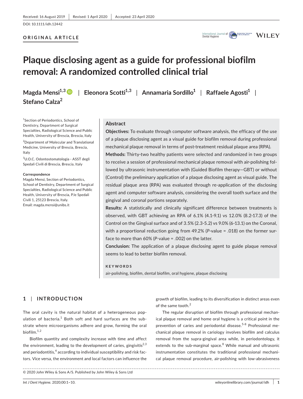 Plaque Disclosing Agent As a Guide for Professional Biofilm Removal: a Randomized Controlled Clinical Trial