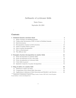 Arithmetic of Cyclotomic Fields