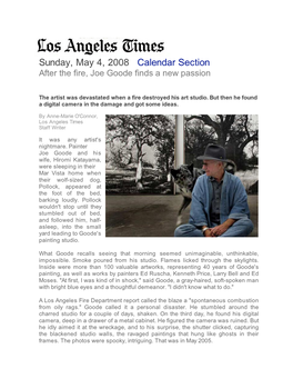 Los Angeles Times (PDF) "After the Fire, Joe Goode