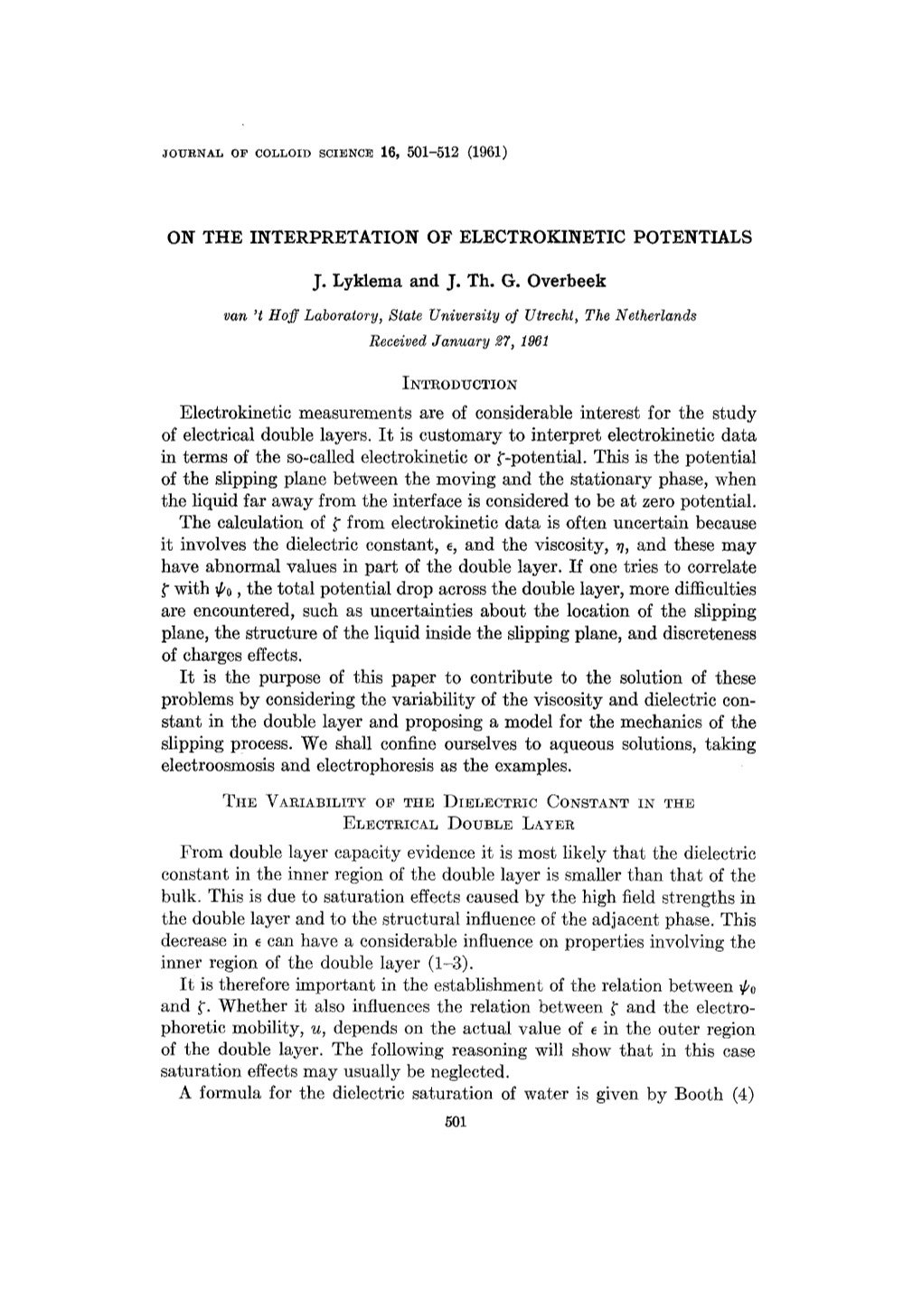 On the Interpretation of Electrokinetic Potentials J