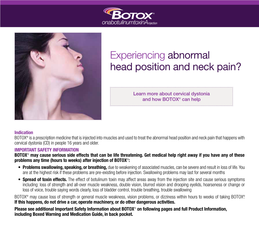 Experiencing Abnormal Head Position and Neck Pain?