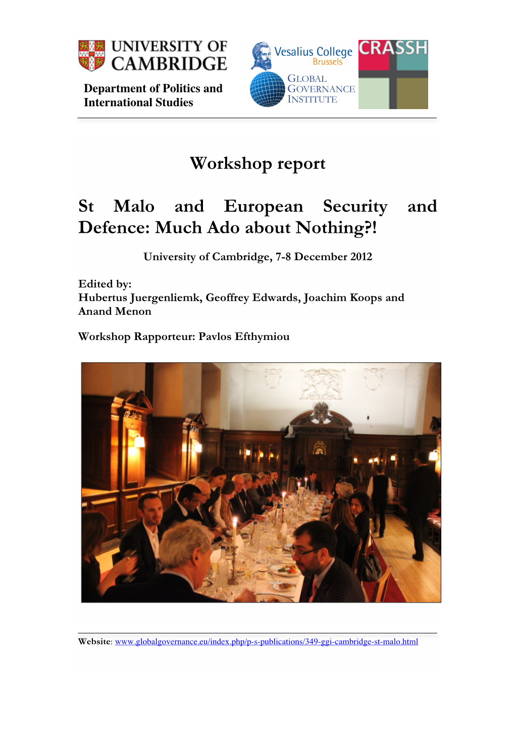 Workshop Report St Malo and European Security and Defence