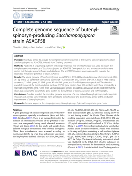 Complete Genome Sequence of Butenyl-Spinosyn-Producing
