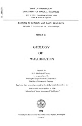 Reprint 12. Geology of Washington