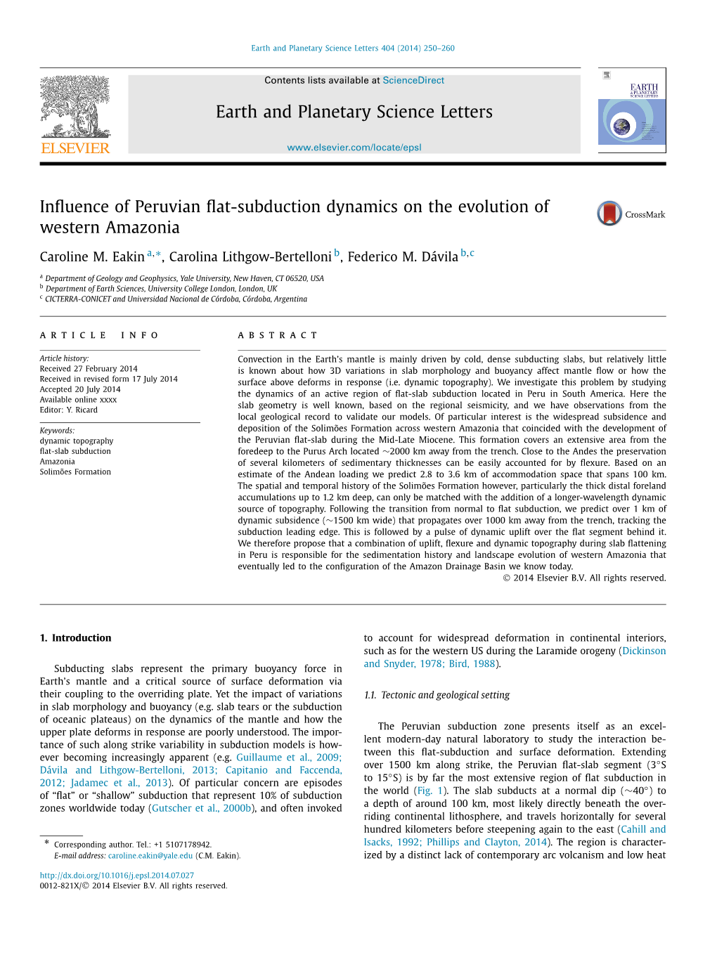 Influence of Peruvian Flat-Subduction Dynamics on the Evolution Of