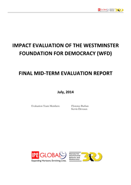 Impact Evaluation of the Westminster Foundation for Democracy (Wfd)