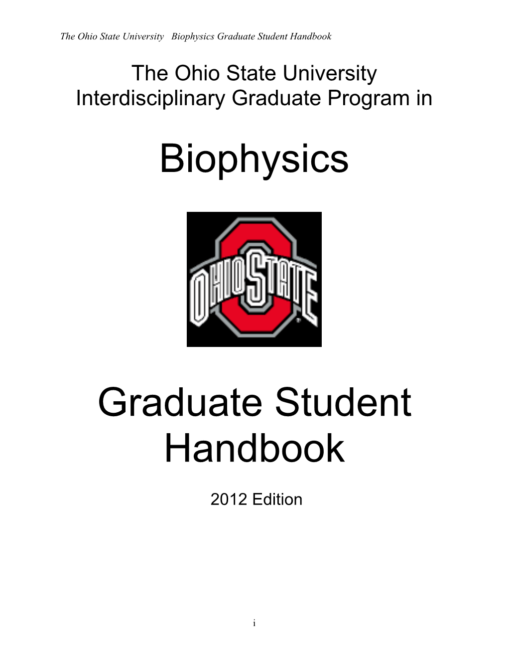 Biophysics Graduate Student Handbook