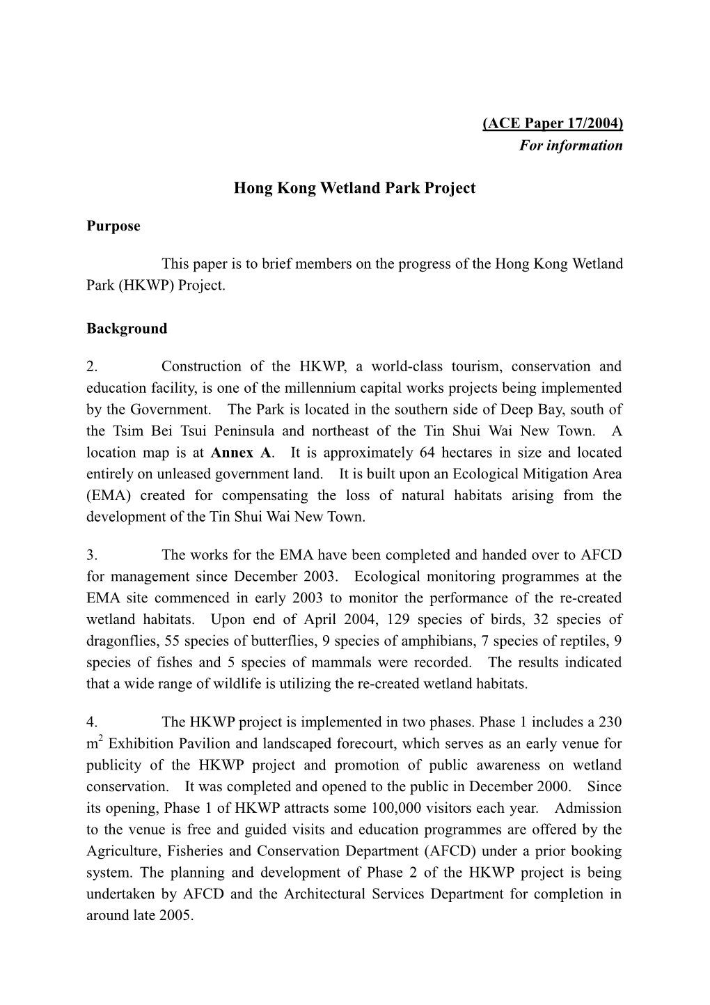 Hong Kong Wetland Park Project
