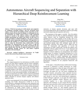 Autonomous Aircraft Sequencing and Separation with Hierarchical Deep Reinforcement Learning