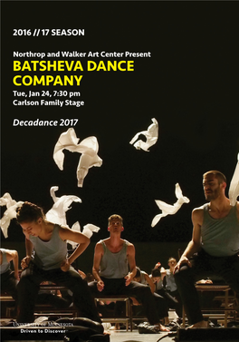 BATSHEVA DANCE COMPANY Tue, Jan 24, 7:30 Pm Carlson Family Stage