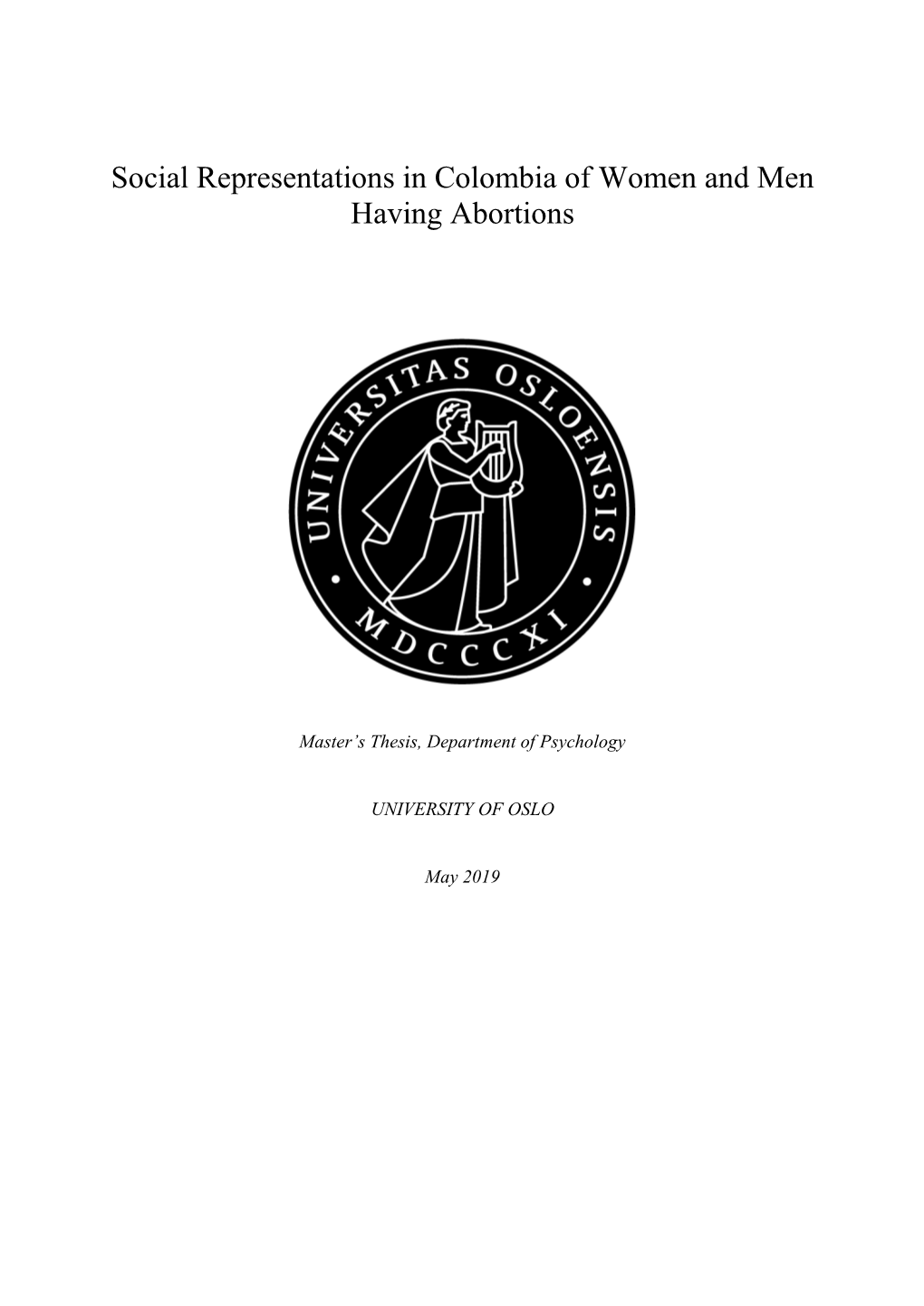 Social Representations in Colombia of Women and Men Having Abortions