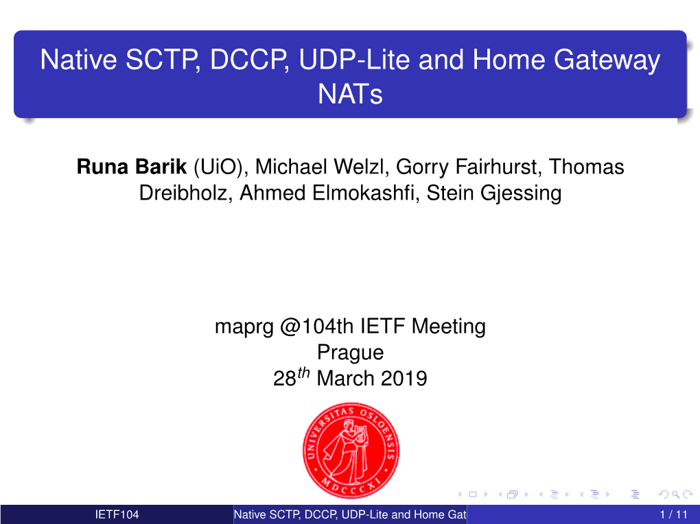 Native SCTP, DCCP, UDP-Lite and Home Gateway Nats